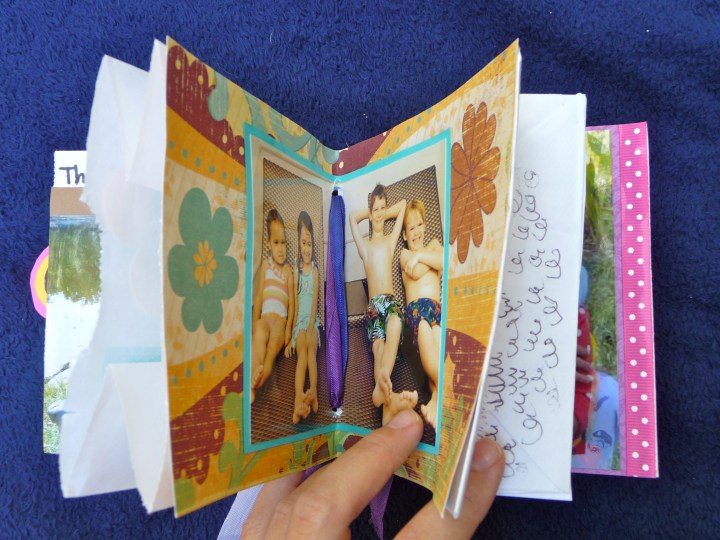 You can see both sides of the paper bag in this picture - the "pocket" and the "flap."